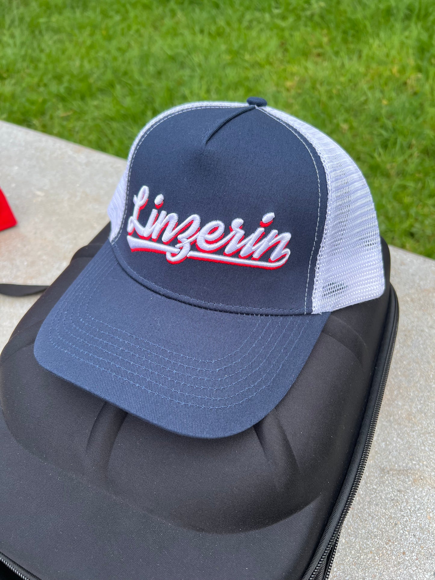 Navy Blue “Linzerin” Trucker Cap