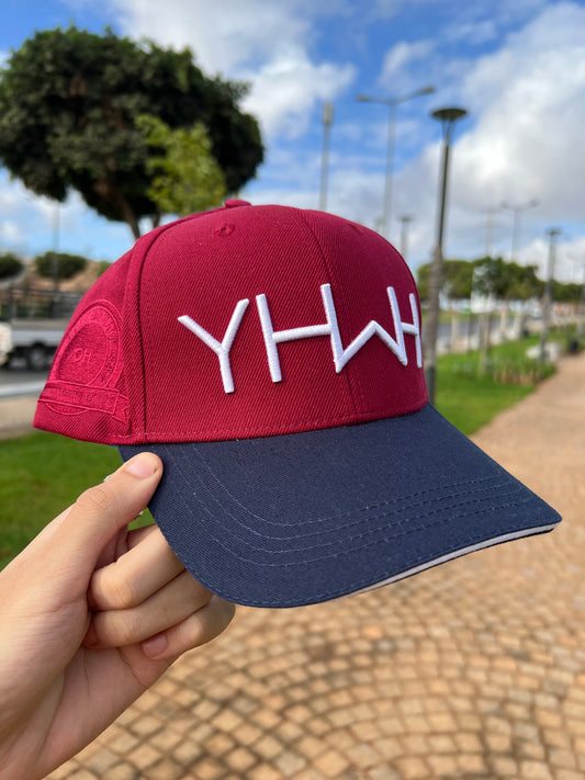 YHWH Burgundy & Navy Baseball Cap