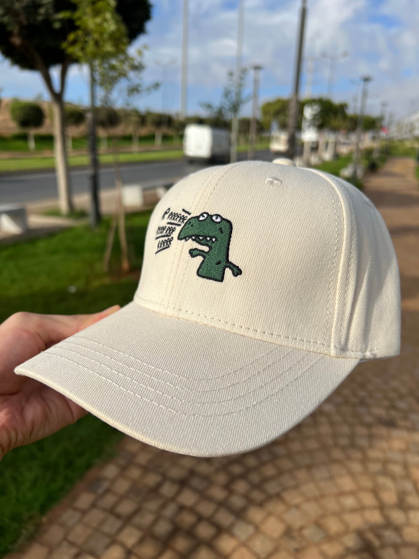 “Rawr Dino Beige Cap”