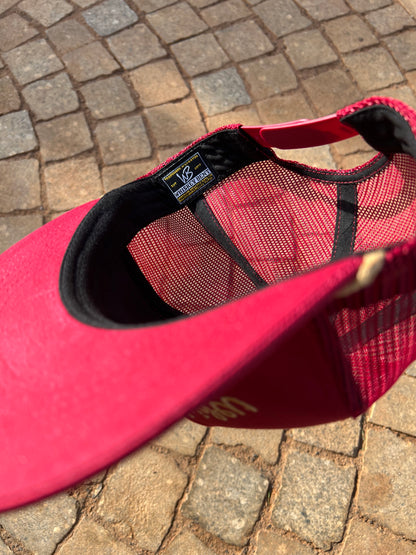 “Whiskey Bent Trucker Cap – Maroon Edition”