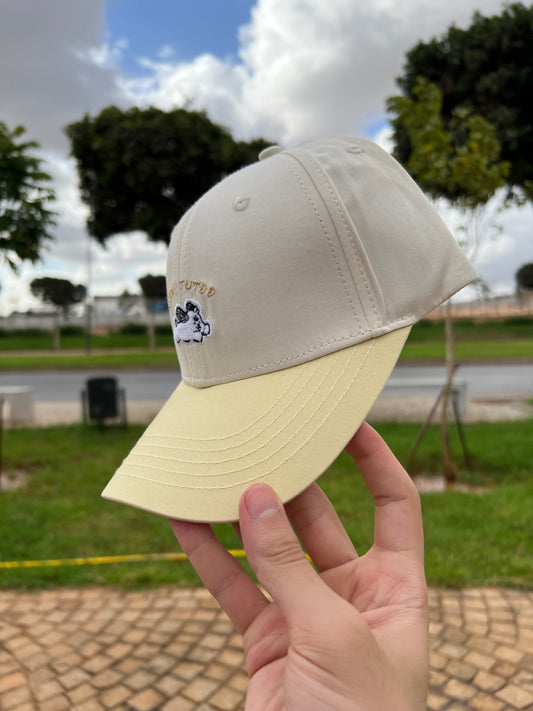 “Lucky Puppy Two-Tone Cap – Cream & Pastel Yellow”