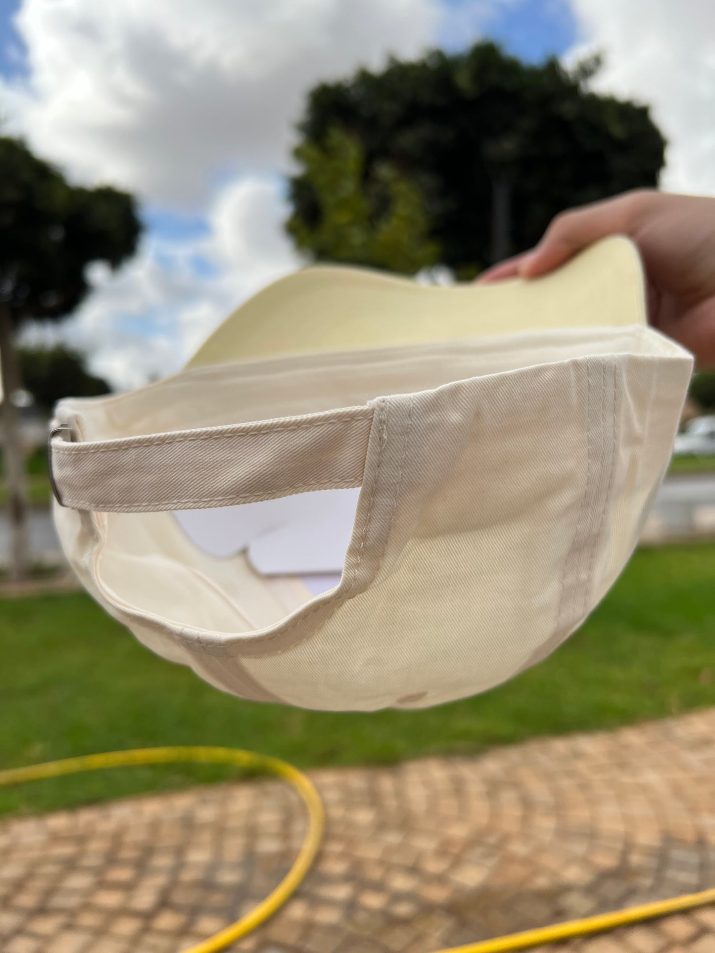 “Lucky Puppy Two-Tone Cap – Cream & Pastel Yellow”