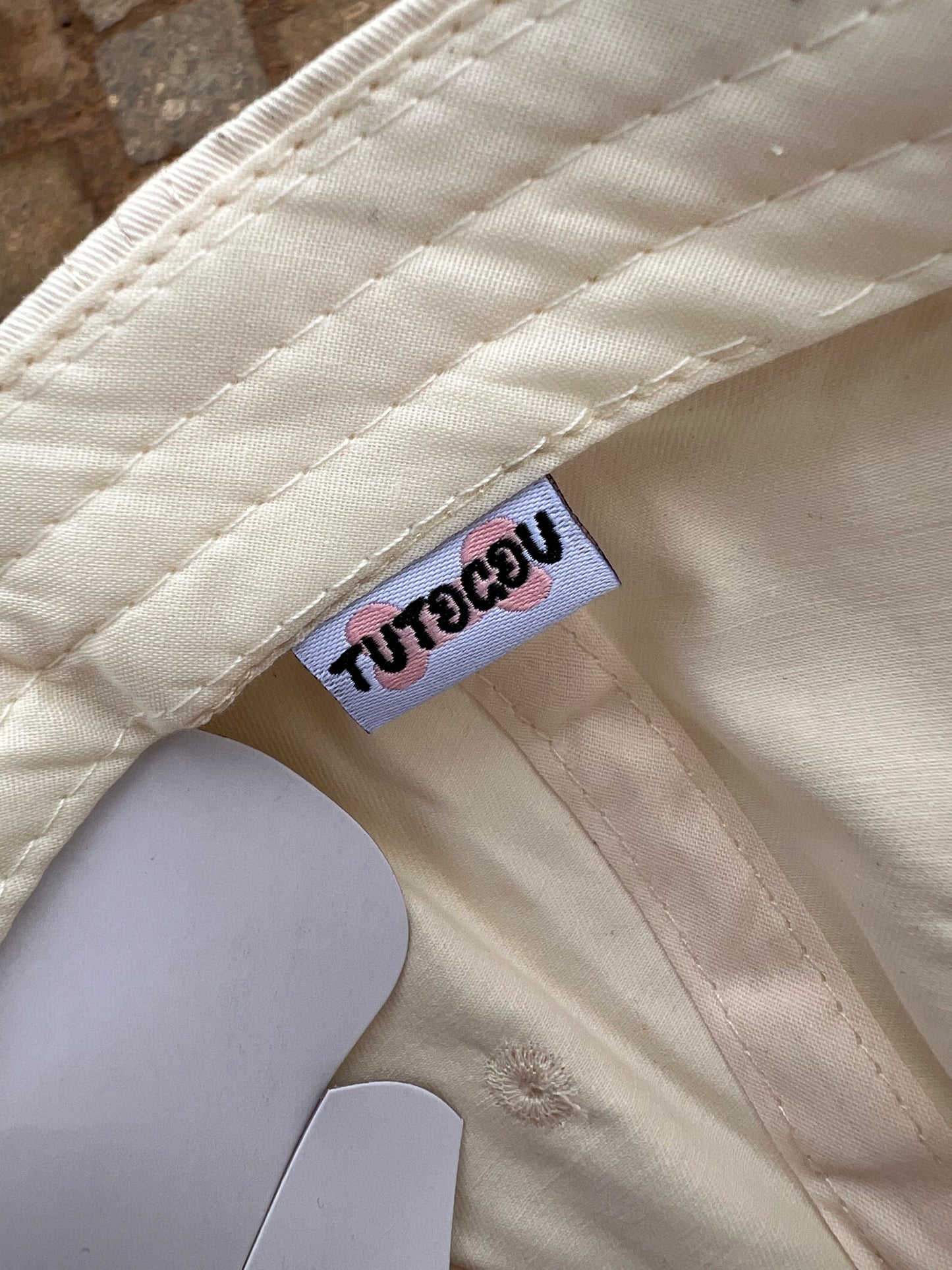 “Lucky Puppy Two-Tone Cap – Cream & Pastel Yellow”