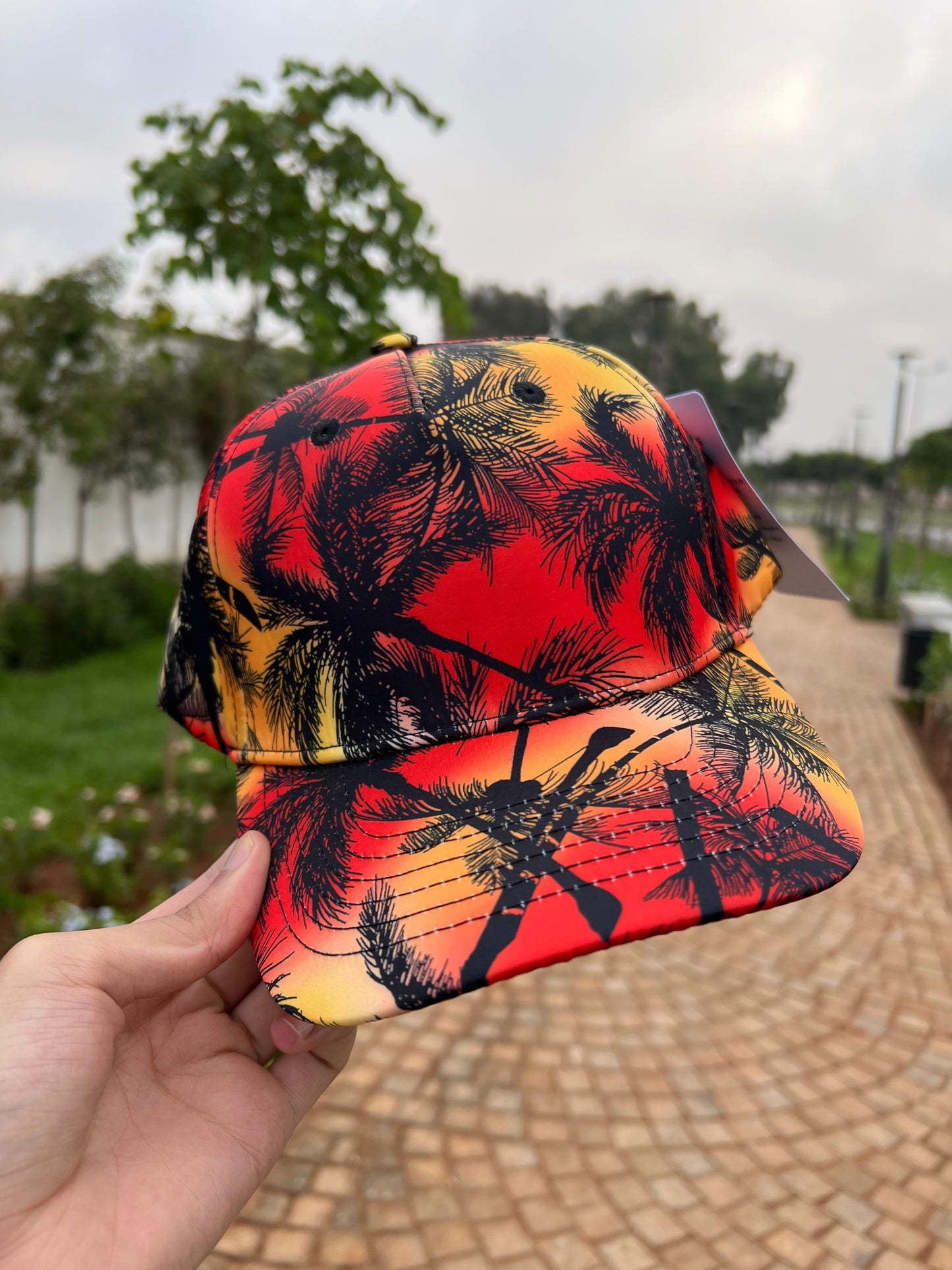 Sunset Paradise Palm Cap