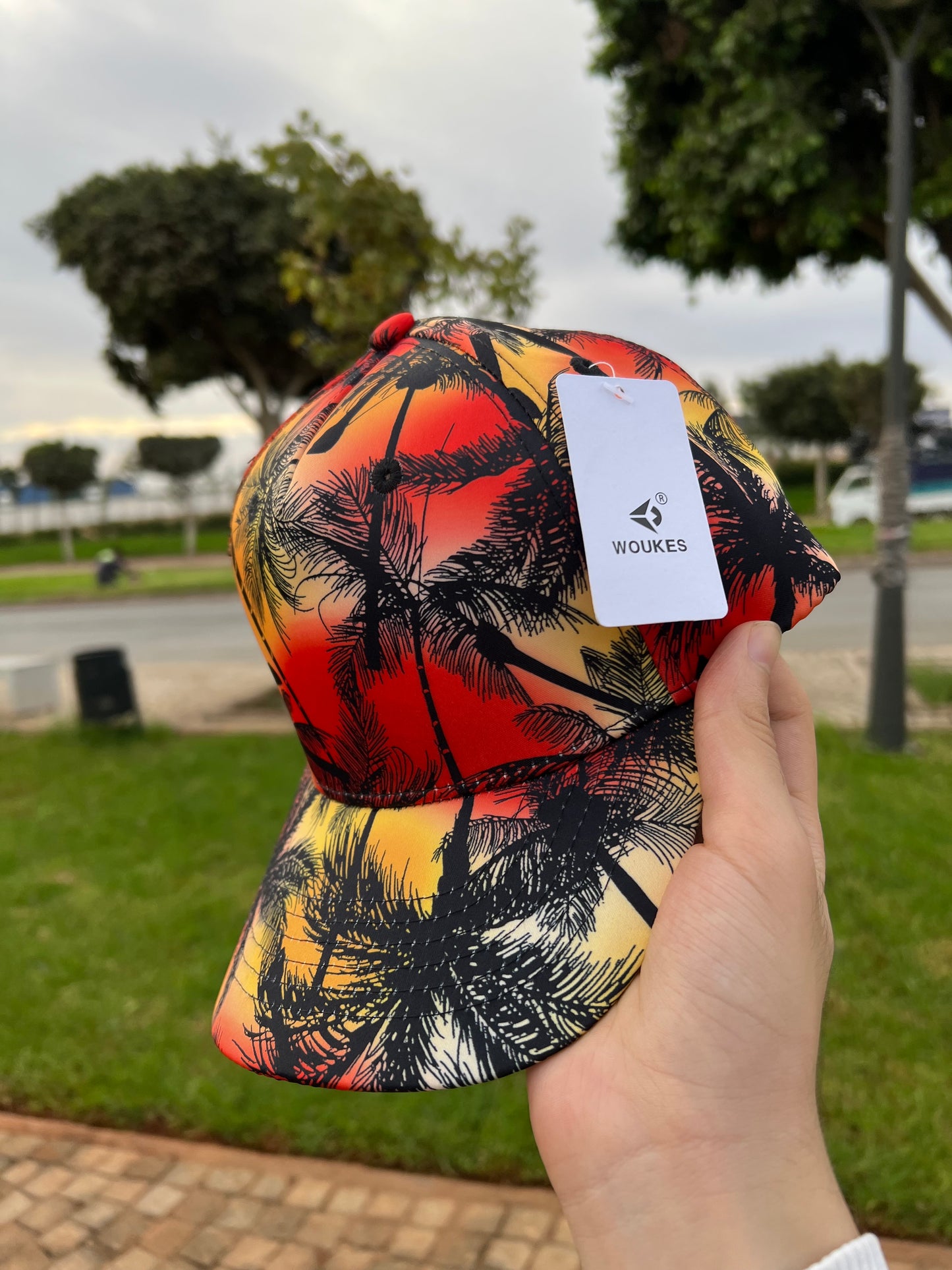 Sunset Paradise Palm Cap