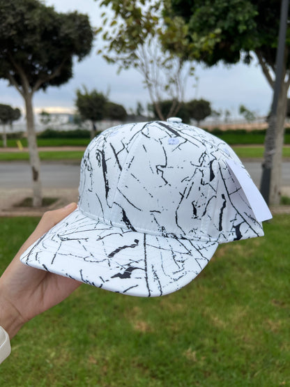White Marble Pattern Cap
