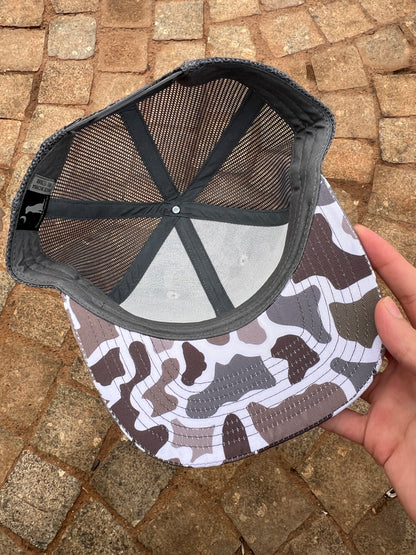 Grey Camo Mesh Trucker Cap