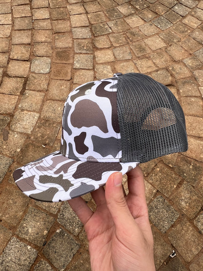 Grey Camo Mesh Trucker Cap