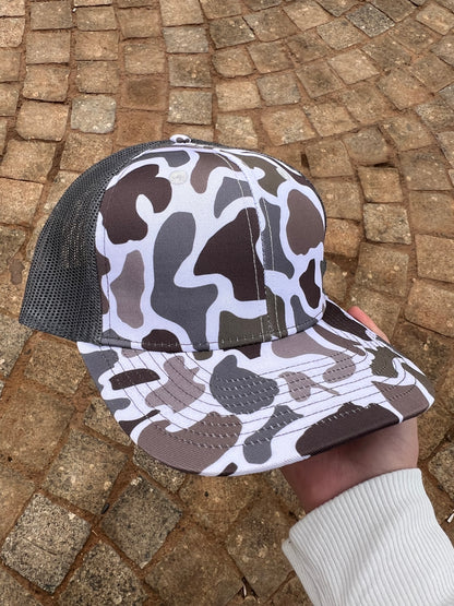 Grey Camo Mesh Trucker Cap