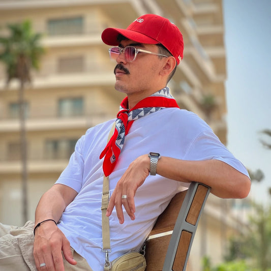Red Baseball Cap with White Embroidery