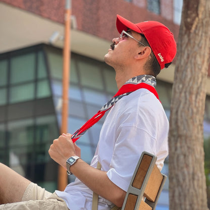 Red Baseball Cap with White Embroidery