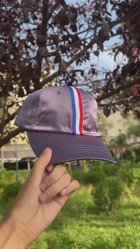 Tricolor Stripe Casual Cap