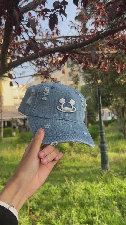 Denim Distressed Cap