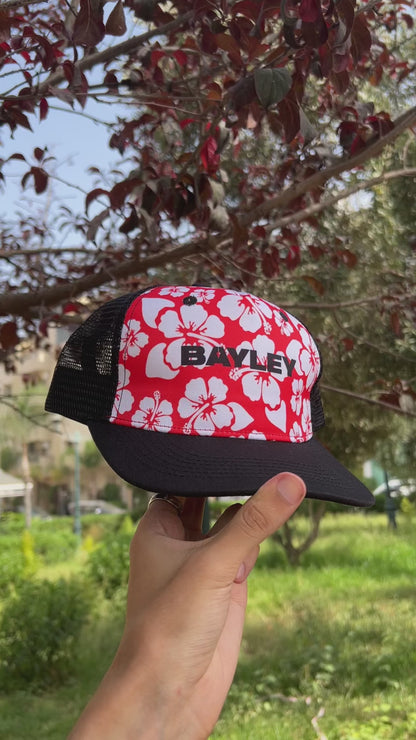 Bayley Hawaiian Floral Trucker Cap