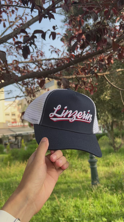 Navy Blue “Linzerin” Trucker Cap