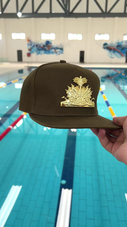 Olive Green Haiti Emblem Snapback Cap
